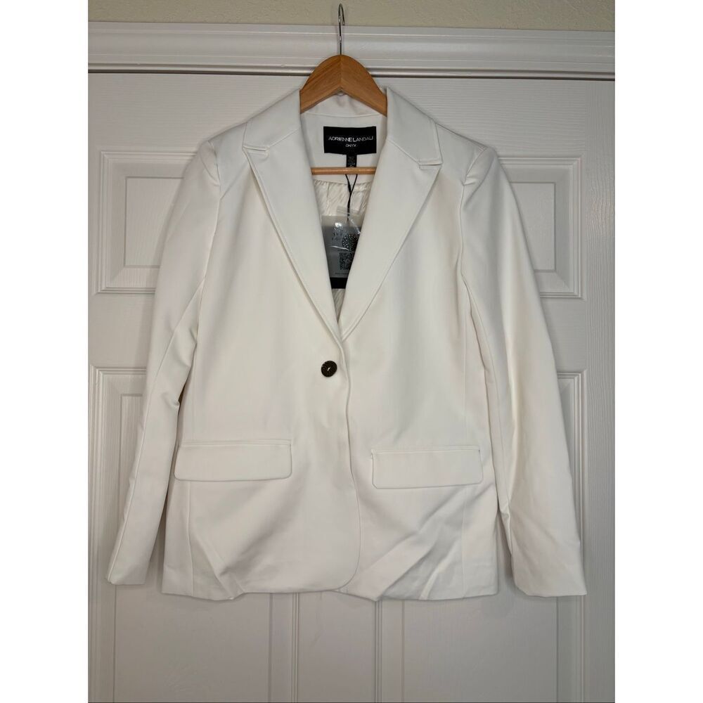 NWT Adrienne Landau Onyx Revolve White Open Front Classic Blazer Size XS - Picture 3 of 8